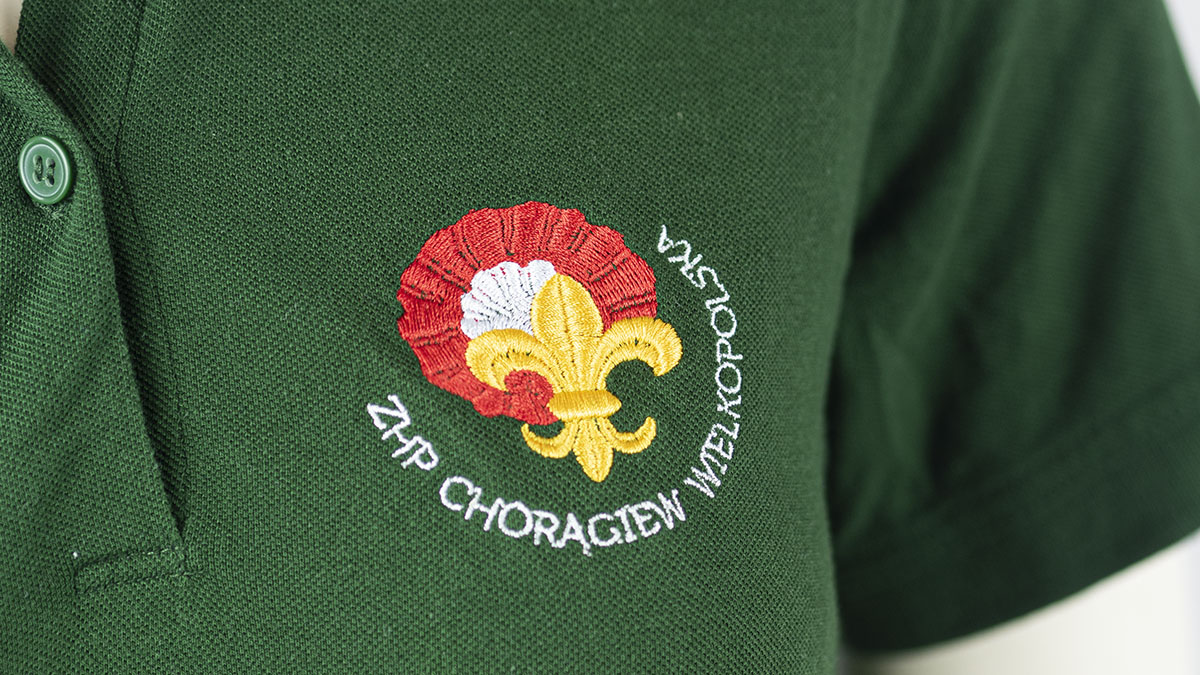 Damska koszulka polo - Chorągiew Wielkopolska - z haftowanym logo